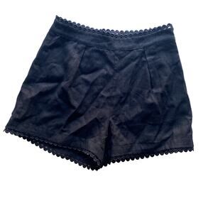 Express Women's Black Pleated Shorts with Lace Trims - Size 4 (NWT)